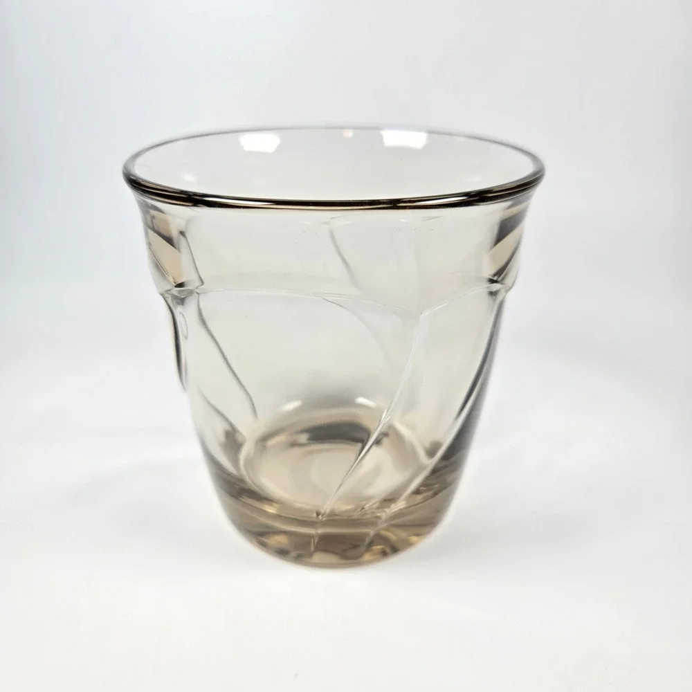 4 Vintage Noritake Sweet Swirl Double Old Fashioned DOF Brown Smoke Glasses EUC‎
